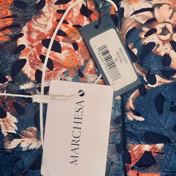 Marchese Notte Floral Print Lace Dress - Picture 7 of 10